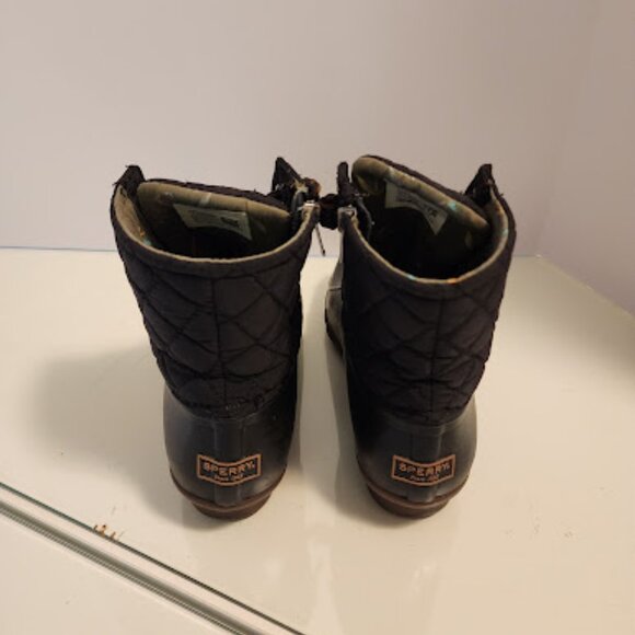 Sperry Women's Saltwater Black Quilted Duck Boots - Picture 5 of 7